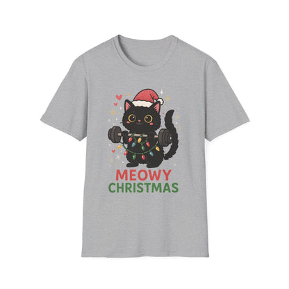 Meowy Christmas Cat Fitness T-shirt
