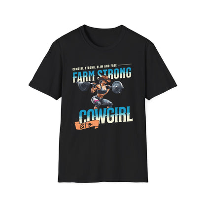 Farm-strong Cowgirl Powerlifting T-Shirt