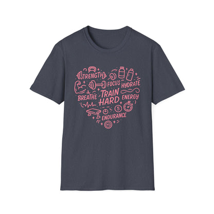 Train Heart Couple Fitness T-Shirt