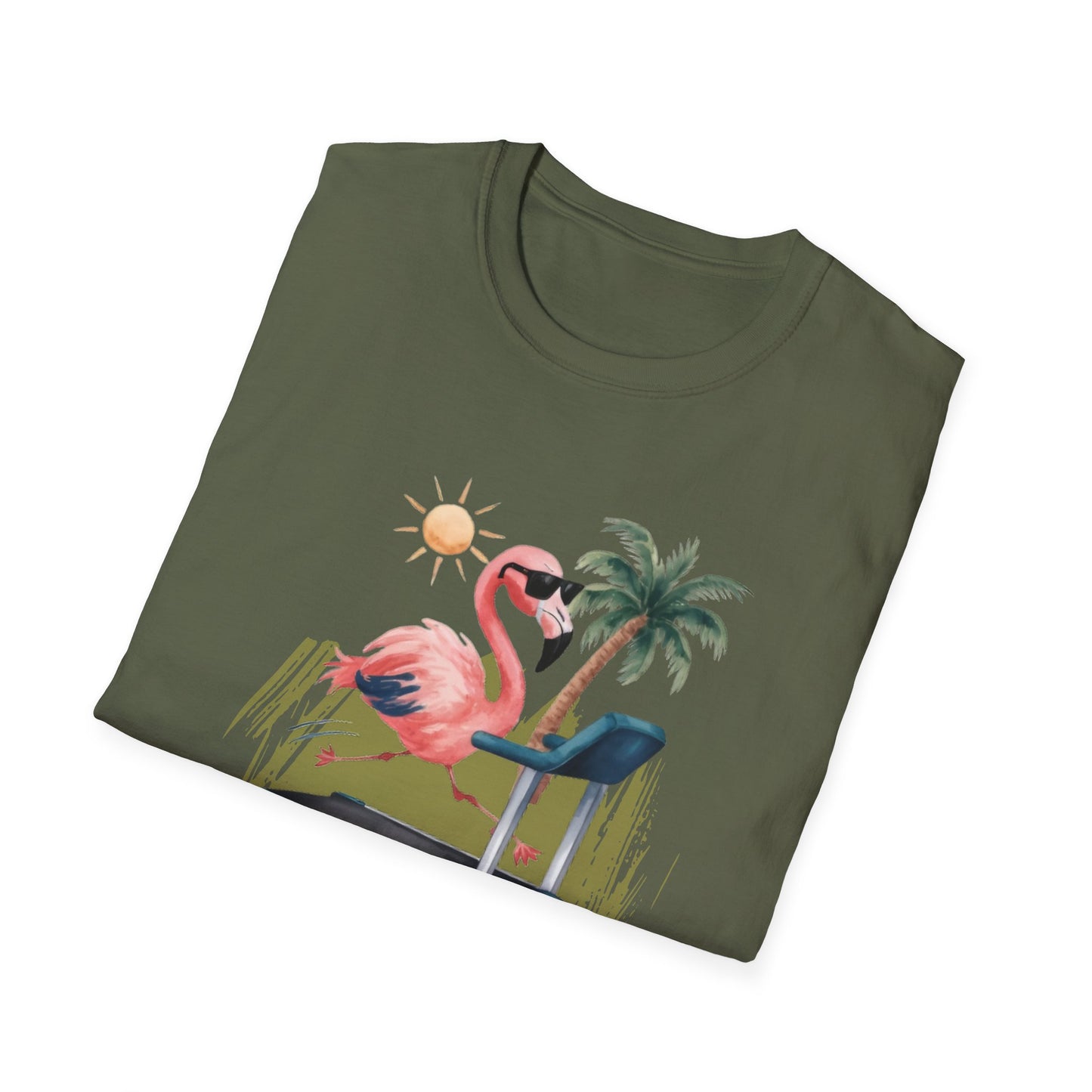 Fit Happens Treadmill Flamingo Gym T-Shirt