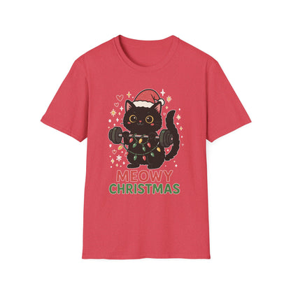Meowy Christmas Cat Fitness T-shirt