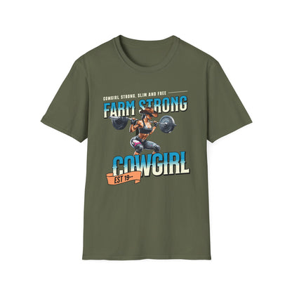 Farm-strong Cowgirl Powerlifting T-Shirt