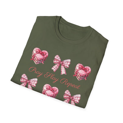 Pray Slay Repeat Faith-Based Fitness T-Shirt