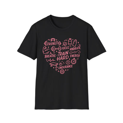 Train Heart Couple Fitness T-Shirt