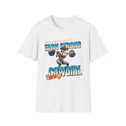 Farm-strong Cowgirl Powerlifting T-Shirt