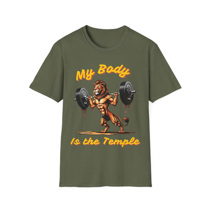 Lion My Body is the Temple Gym T-shirt
