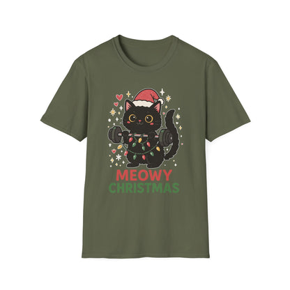 Meowy Christmas Cat Fitness T-shirt