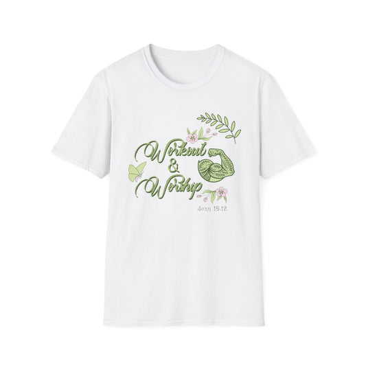Workout & Worship - Faith-Based Fitness T-Shirt