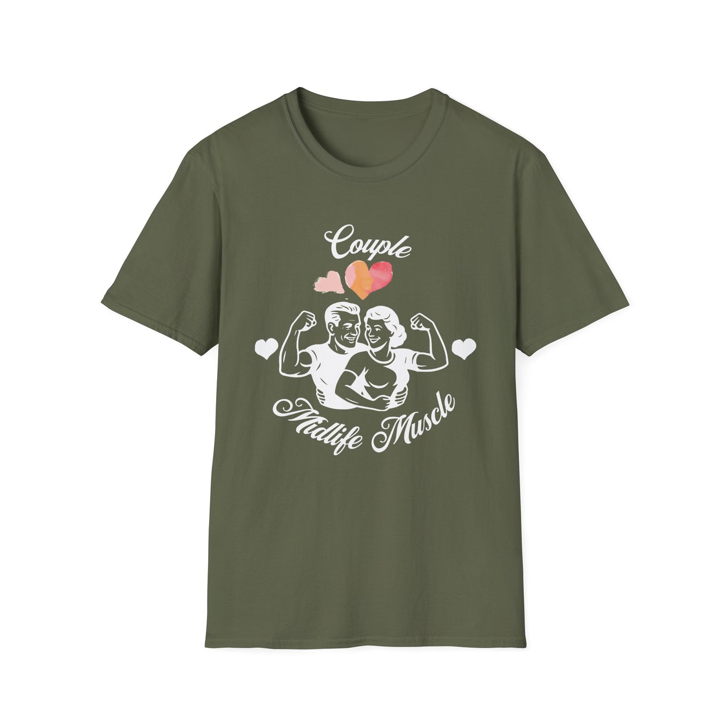 Fit Over 40 Muscle Couple Midlife Softstyle T-Shirt
