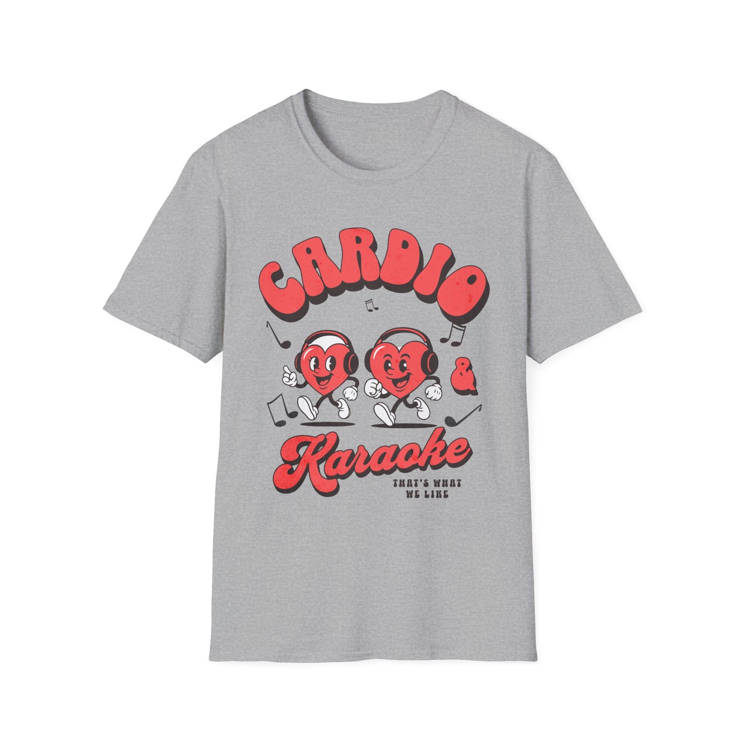 Fitness Running Cardio Karaoke Unisex T-Shirt Fit-over 40 Couples
