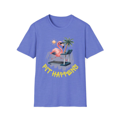 Fit Happens Treadmill Flamingo Gym T-Shirt