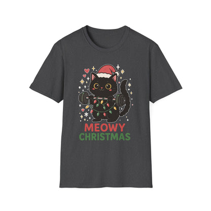 Meowy Christmas Cat Fitness T-shirt