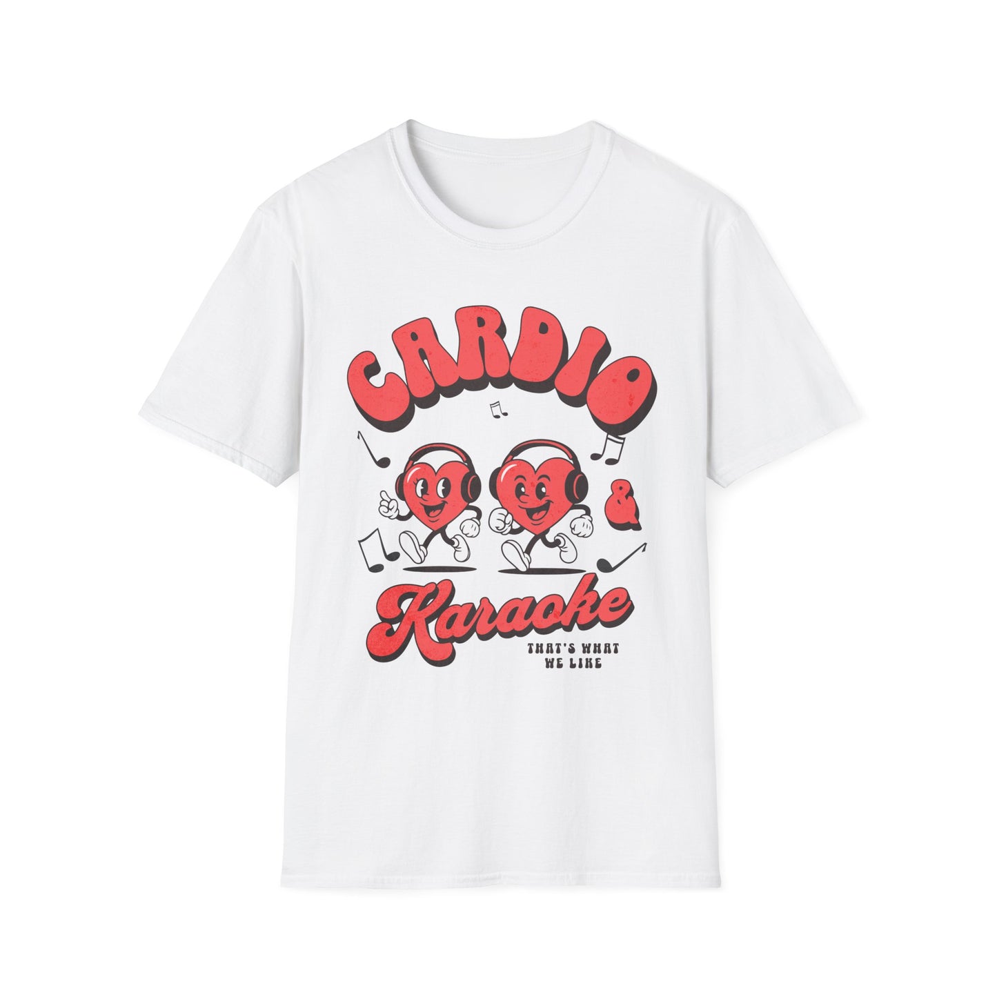 Fitness Running Cardio Karaoke Unisex T-Shirt Fit-over 40 Couples