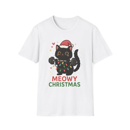 Meowy Christmas Cat Fitness T-shirt