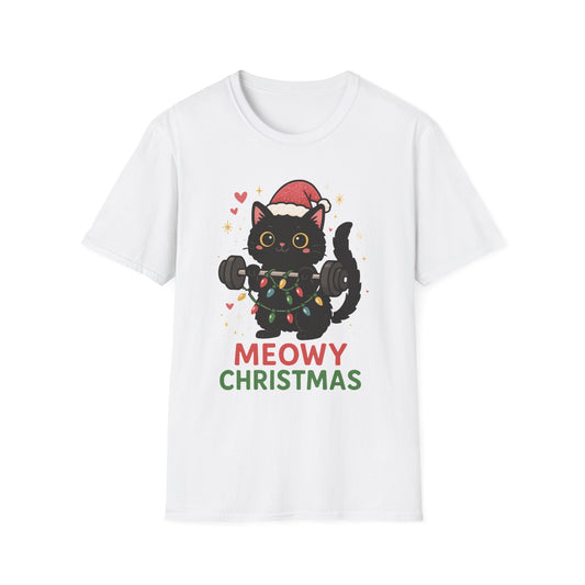 Meowy Christmas Cat Fitness T-shirt