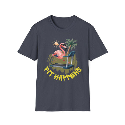 Fit Happens Treadmill Flamingo Gym T-Shirt