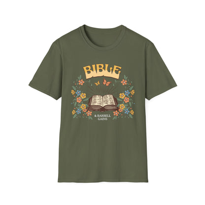 Faith-Based Fitness T-Shirt - Bible & Barbell Gains