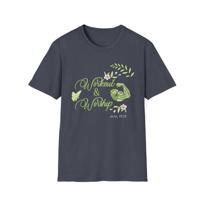 Workout & Worship - Faith-Based Fitness T-Shirt