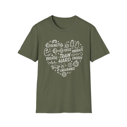 Train Heart Couple Fitness T-Shirt