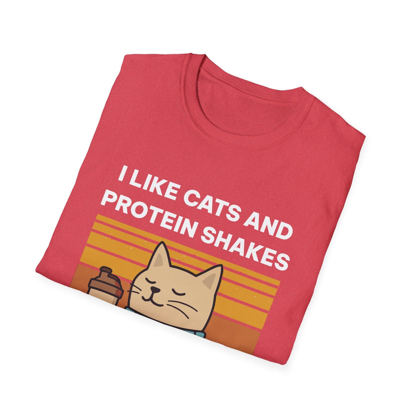 I Like Cats and Protein Shakes Fitness T-shirt
