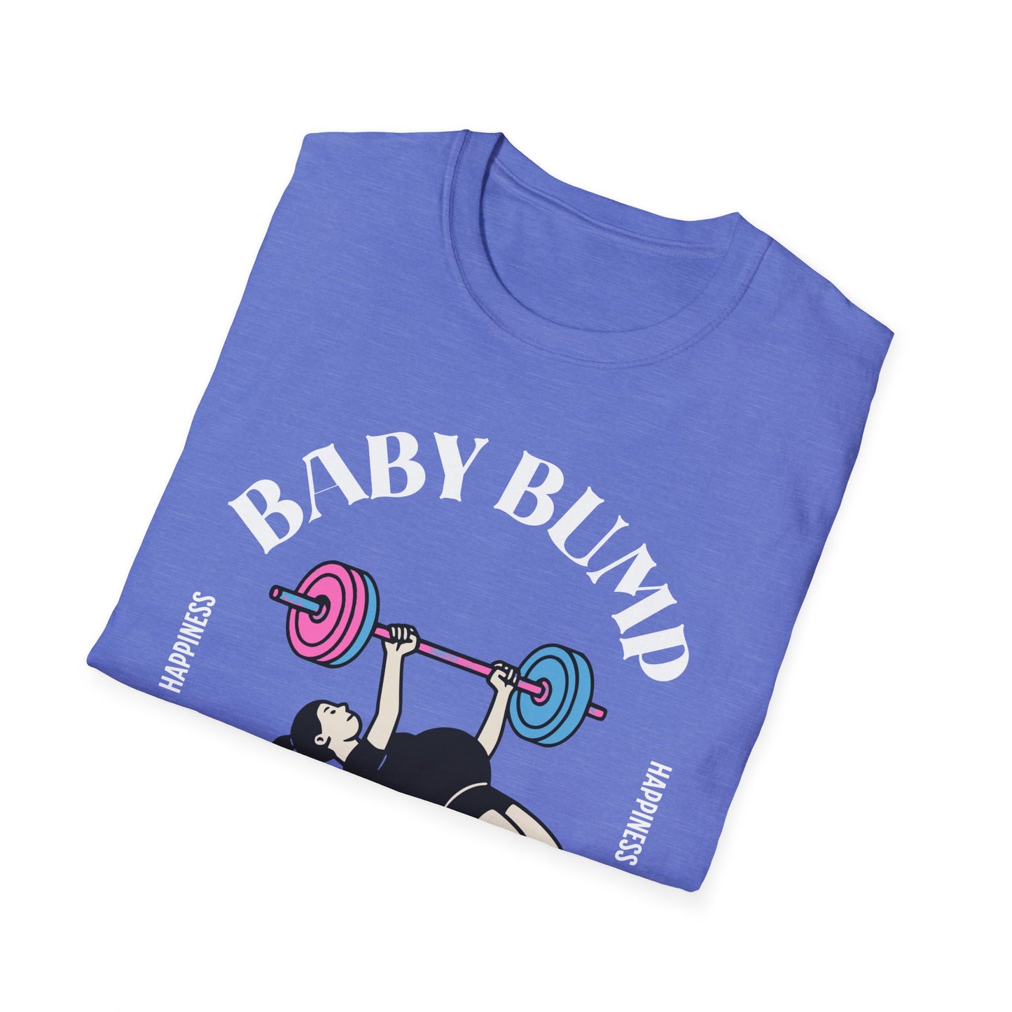 Fitness Gender Reveal Baby Bump Bench Unisex Softstyle T-Shirt