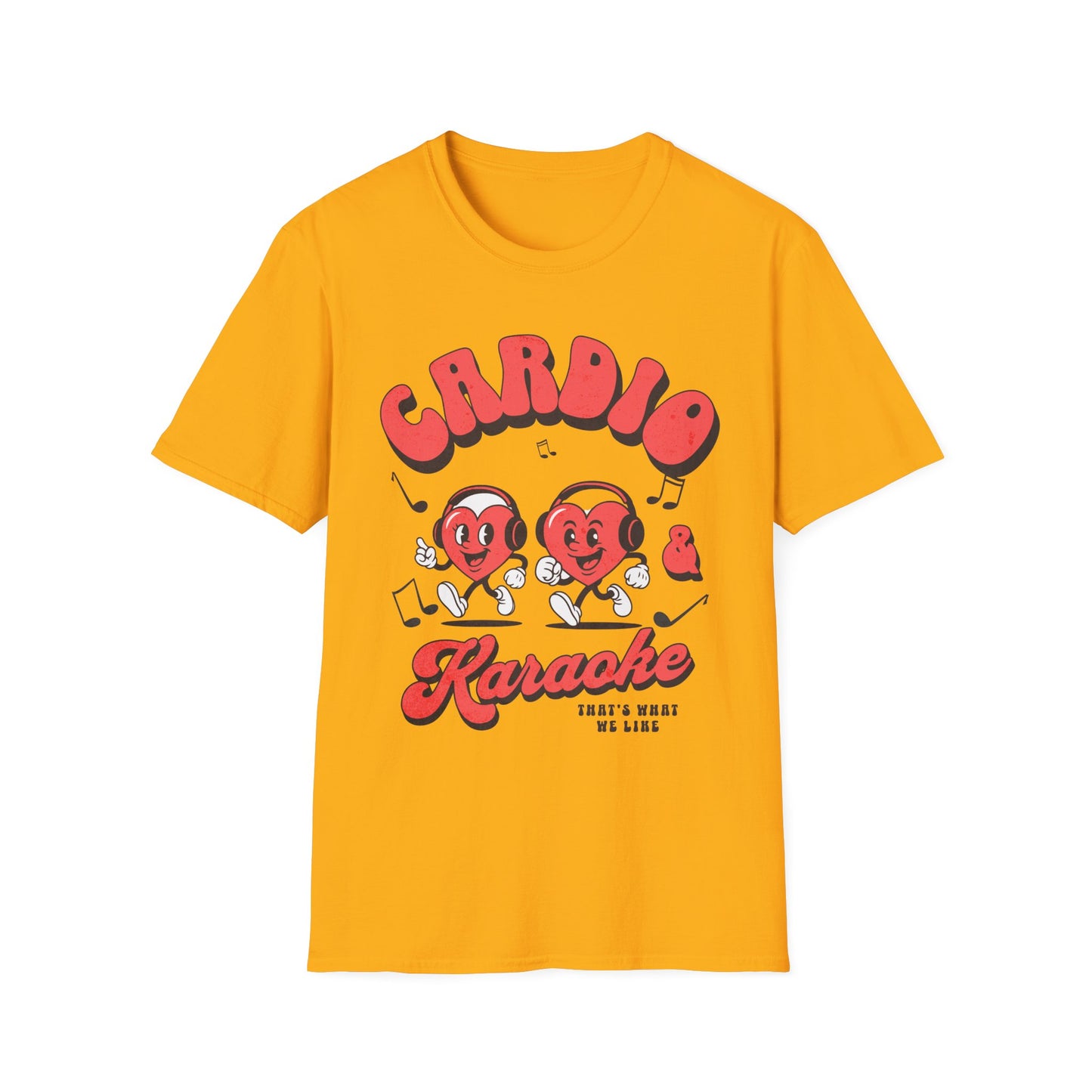 Fitness Running Cardio Karaoke Unisex T-Shirt Fit-over 40 Couples