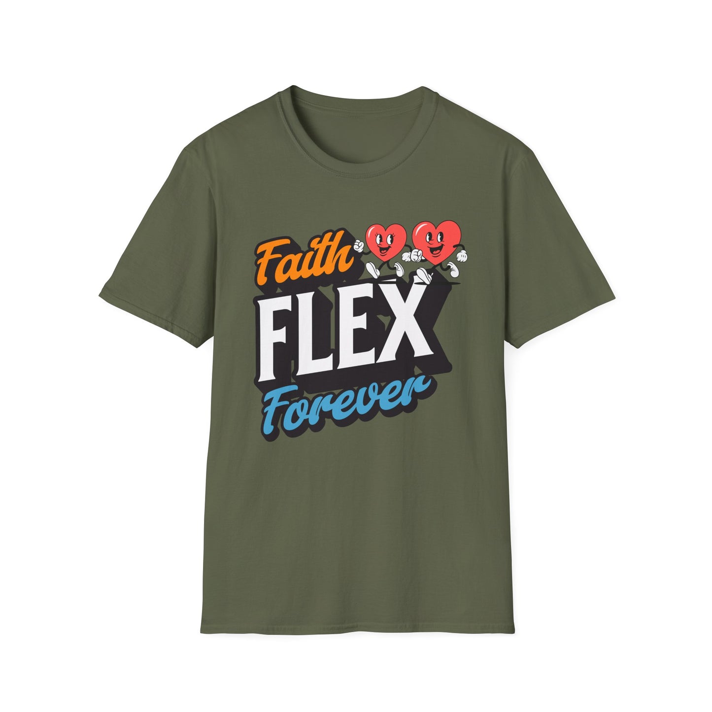 Couples Fitness Running T-Shirt - Faith Flex Forever Unisex Softstyle