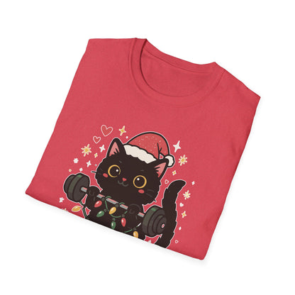 Meowy Christmas Cat Fitness T-shirt