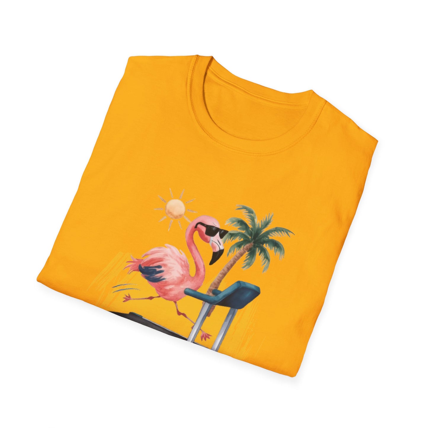 Fit Happens Treadmill Flamingo Gym T-Shirt