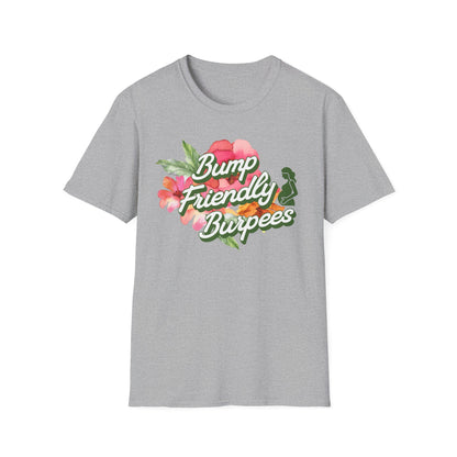 Maternity Fitness T-Shirt - Bump Friendly Burpees Pre/Postnatal Design