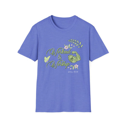 Workout & Worship - Faith-Based Fitness T-Shirt