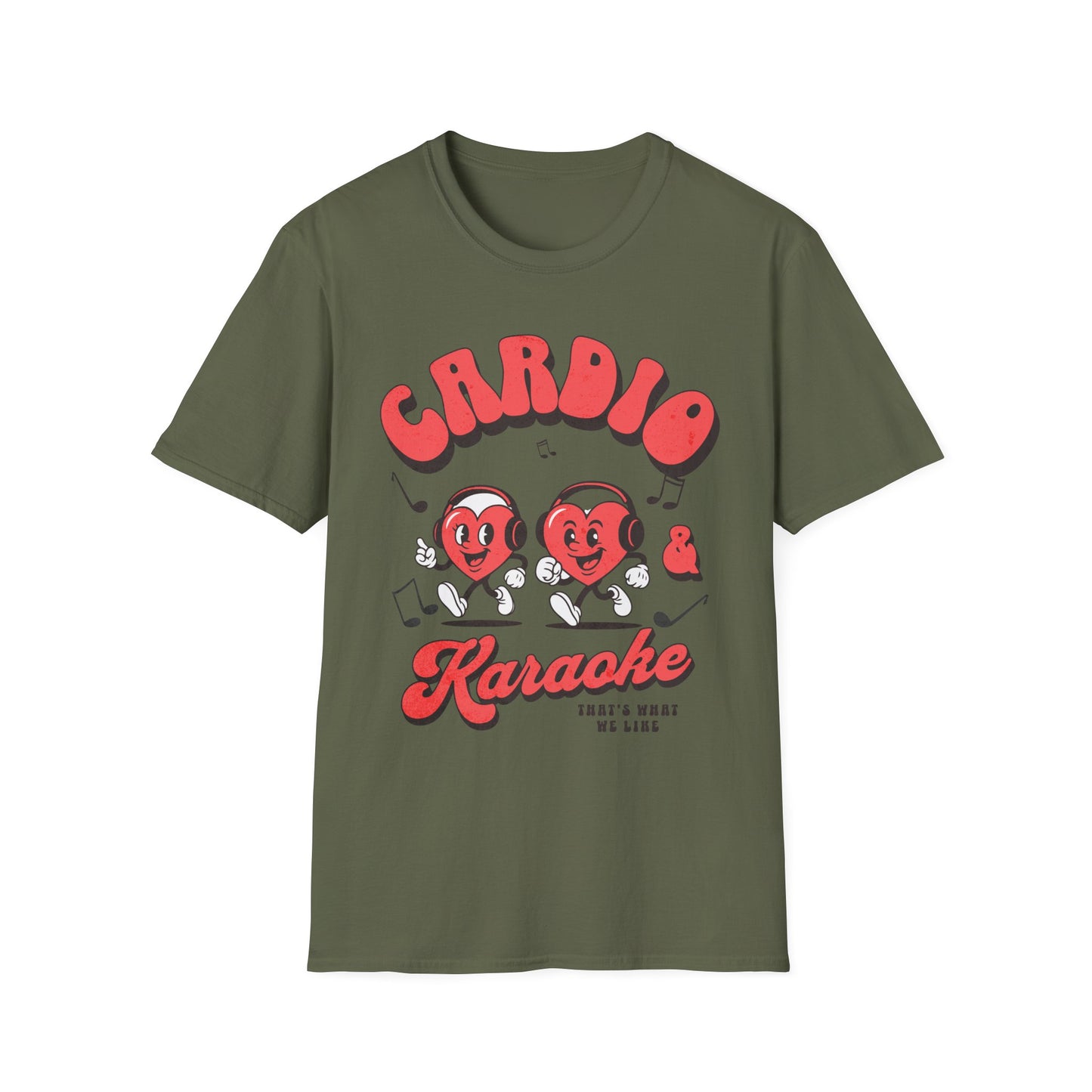 Fitness Running Cardio Karaoke Unisex T-Shirt Fit-over 40 Couples