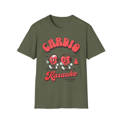Fitness Running Cardio Karaoke Unisex T-Shirt Fit-over 40 Couples