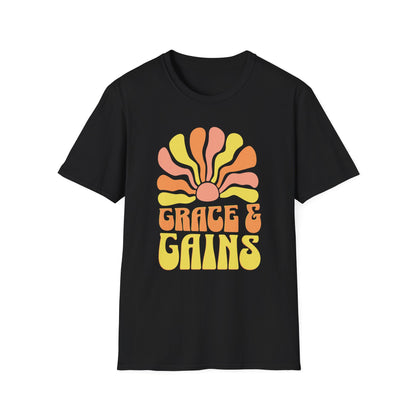 Grace & Gains Faith-Based Fitness T-Shirt