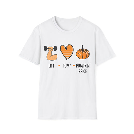 Fall Fitness T-Shirt - Lift Pump Pumpkin Spice Design