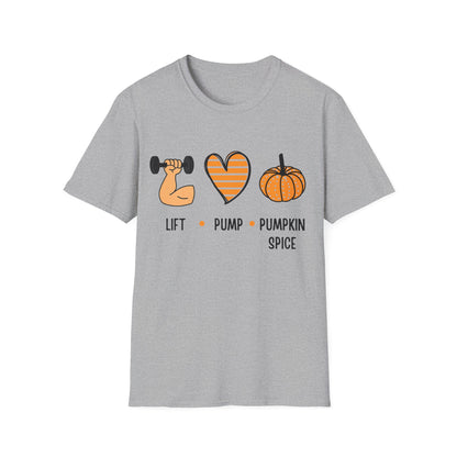 Fall Fitness T-Shirt - Lift Pump Pumpkin Spice Design