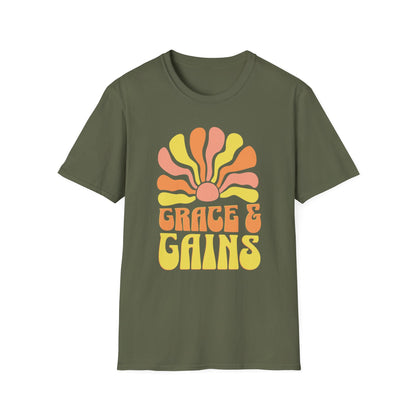 Grace & Gains Faith-Based Fitness T-Shirt