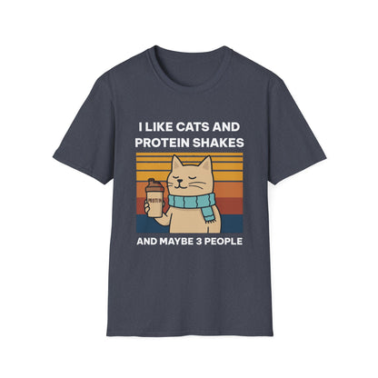 I Like Cats and Protein Shakes Fitness T-shirt